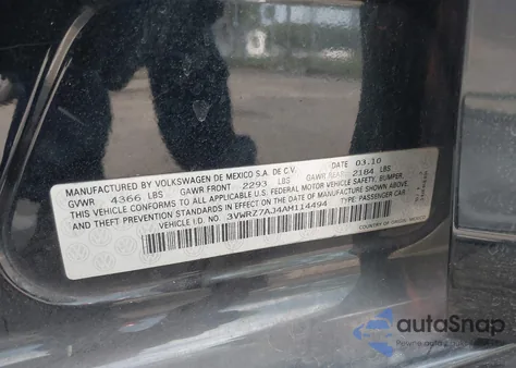 2010 Volkswagen Jetta Limited Edition from USA, damaged, VIN 3VWRZ7AJ4AM114494